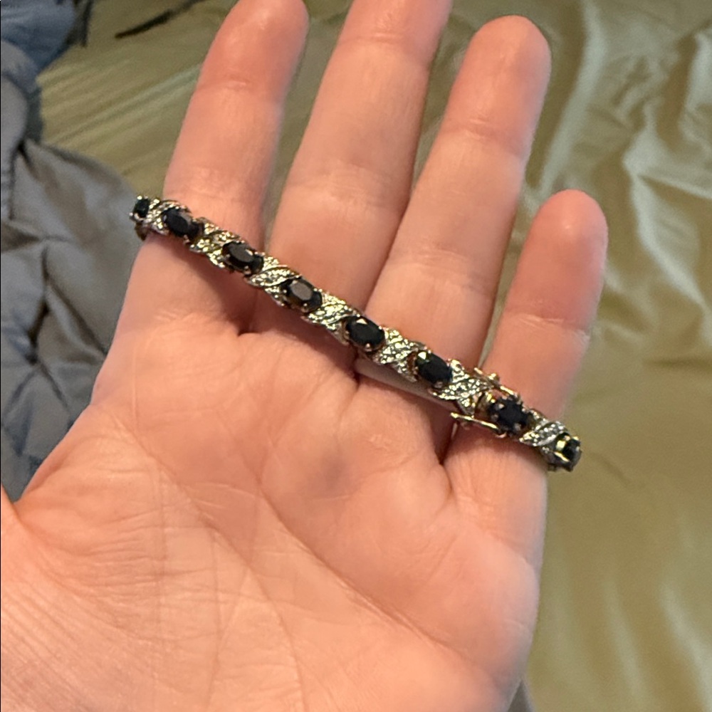 Classic Black Stone Tennis Bracelet - Women's Jewelry